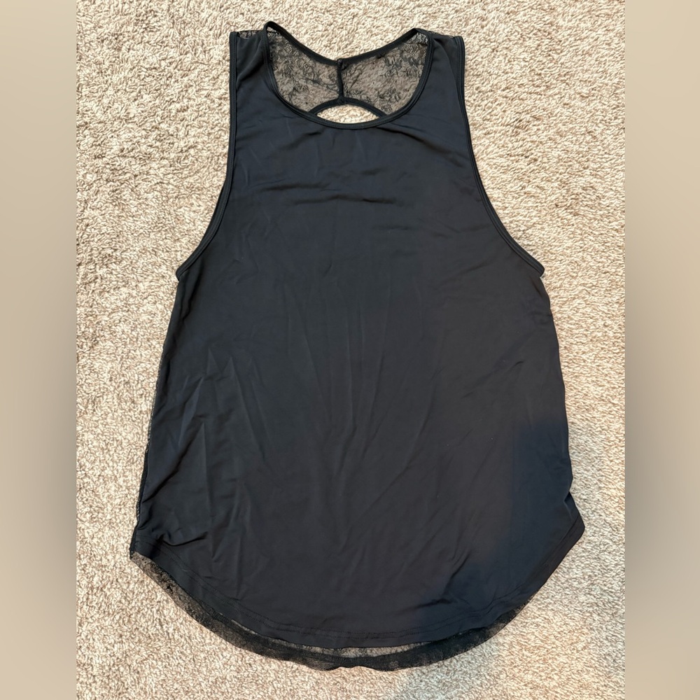 Mono B Black Lace-Trim Athletic Tank & sports Bra - Picture 2 of 13